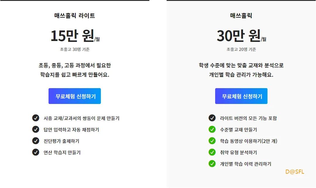 매쓰홀릭 가격
