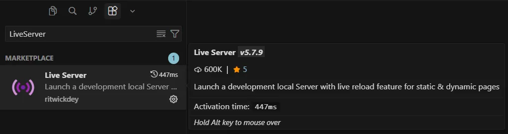 커서 Cursor 5 커서 LiveServer 설치하기